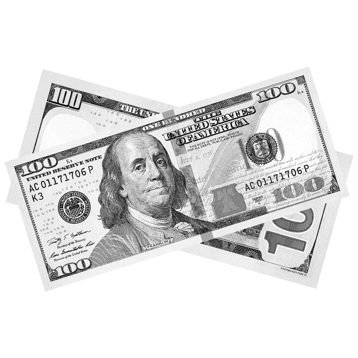 Gray Prop Money Bills